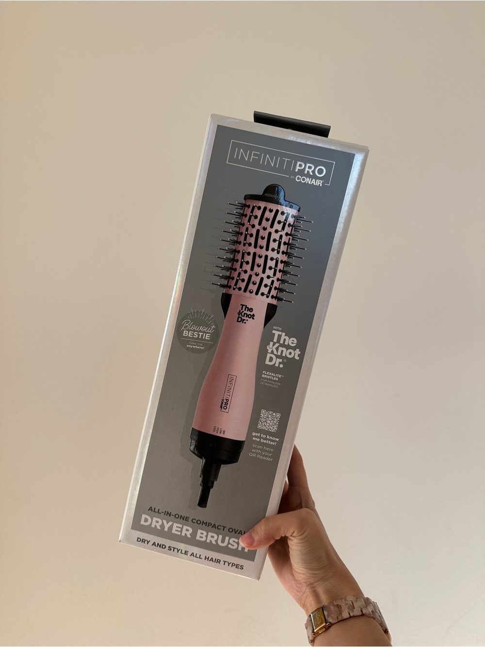 NEW IN BOX Conair InfinitiPRO The Knot Dr. All-in-One Dryer Brush — Pink